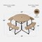 Best Choice Products 8-Person Circular Outdoor Picnic Table w/ 4 Benches, Umbrella Hole, 2000lb Capacity